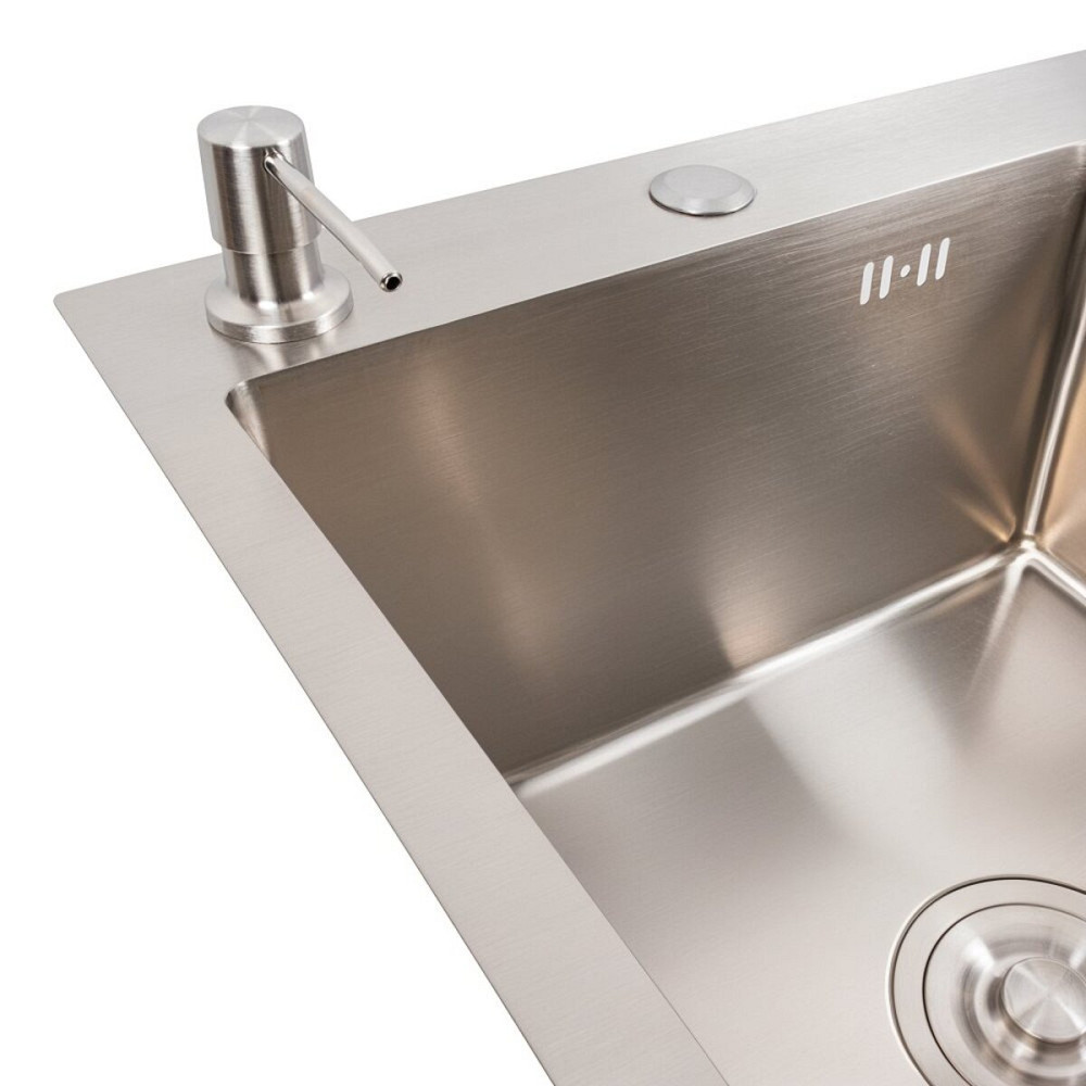 VALESO Кухонна мийка CM 78*50 L нержавійка VALESO Handmade (круглий сифон 3,0/0,8) Київ - фото 4