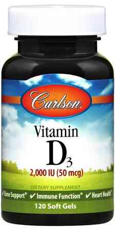 Витамин Д3 Carlson Vitamin D3 2000 МЕ (50 мкг) 120 гел капс Киев