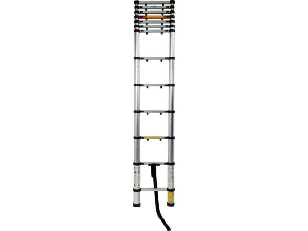 Драбина розтяжна телескопічна VOREL, 13 щаблів, h=3.8 м, макс. вага- 150 кг, з алюмінію Одеса - фото 1