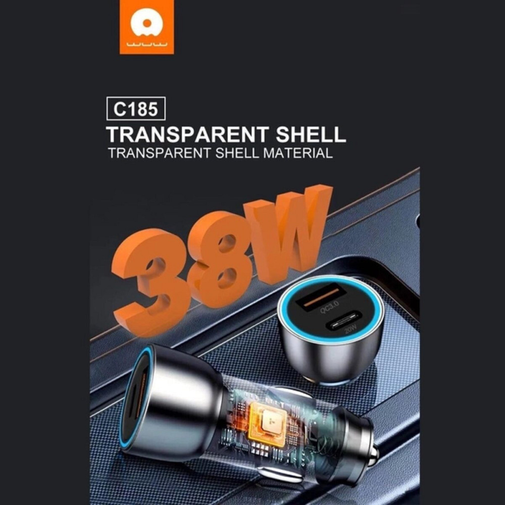 Автомобільний зарядний пристрій WUW-C185 PD20W+QC3.0 black (6972573335466) Киев - изображение 4