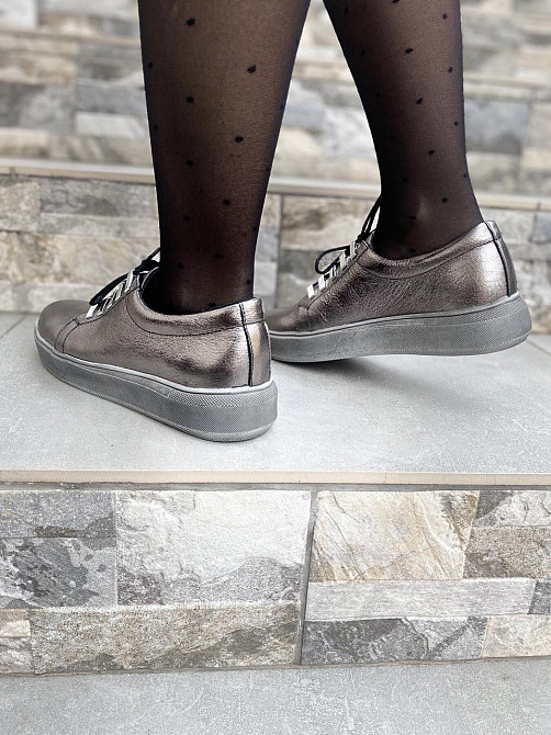 Injers Сліпони жіночі INJERS 195 срібні (весна-осінь, шкіра натуральна) (1304) лише 40р. Коломия - фото 9