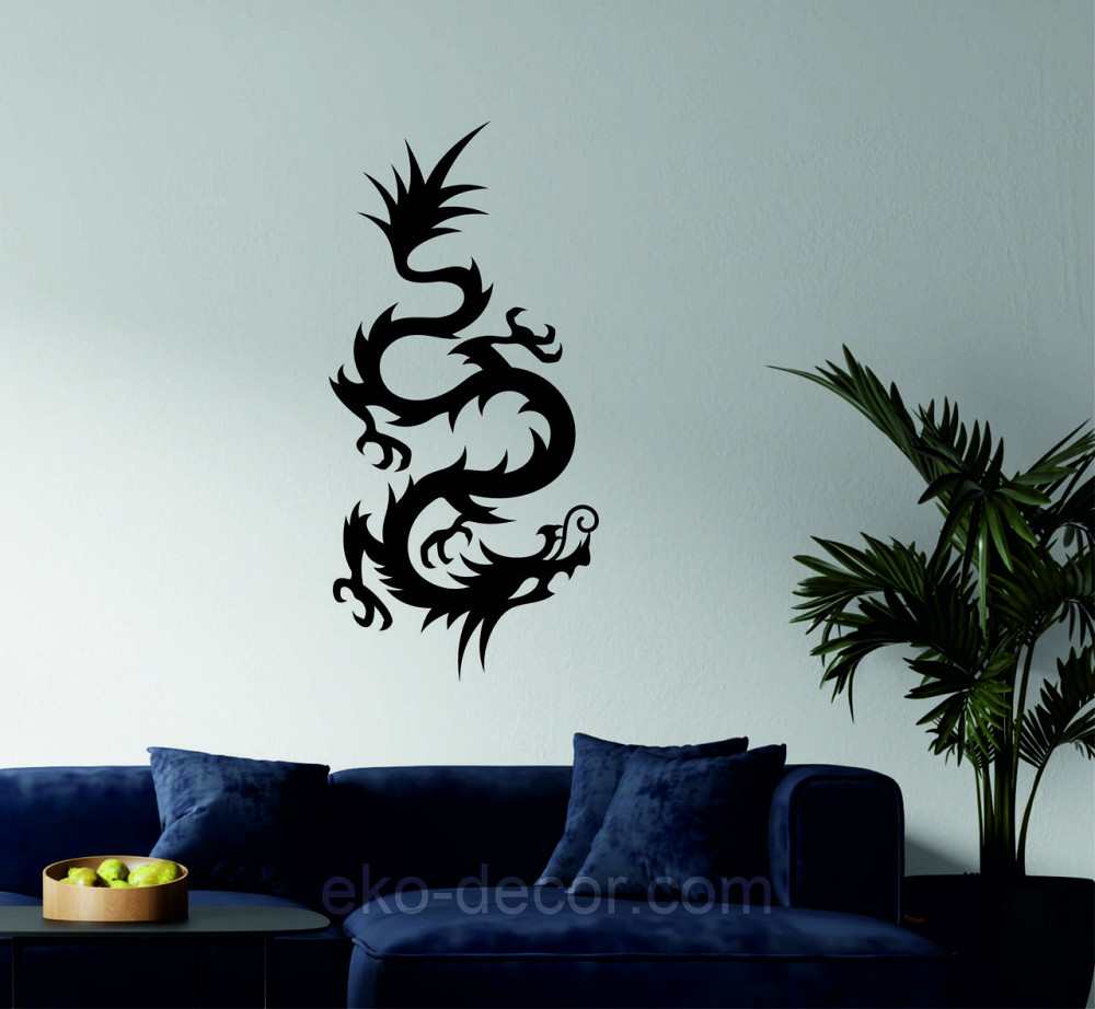 Декоративне настінне Панно  «Дракон» , Декор на стіну 90*43 см, Чорний Київ - фото 3