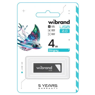 USB флеш накопитель Wibrand 4GB Stingray Grey USB 2.0 (WI2.0/ST4U5G) Винница - изображение 2