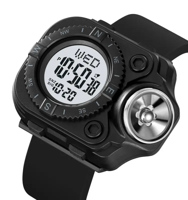 Чоловічий наручний годинник з ліхтарем Skmei 2187 Чорний з білим циферблатом Вінниця - фото 2