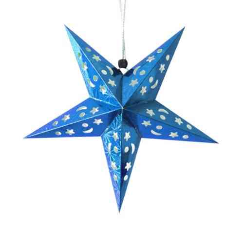 Объемная звезда из картона 30 см синий Киев