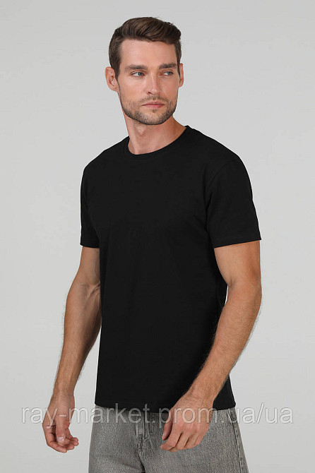 Футболка базова Ray Premium Fit чоловіча чорна (U0102-Black) Київ - фото 2