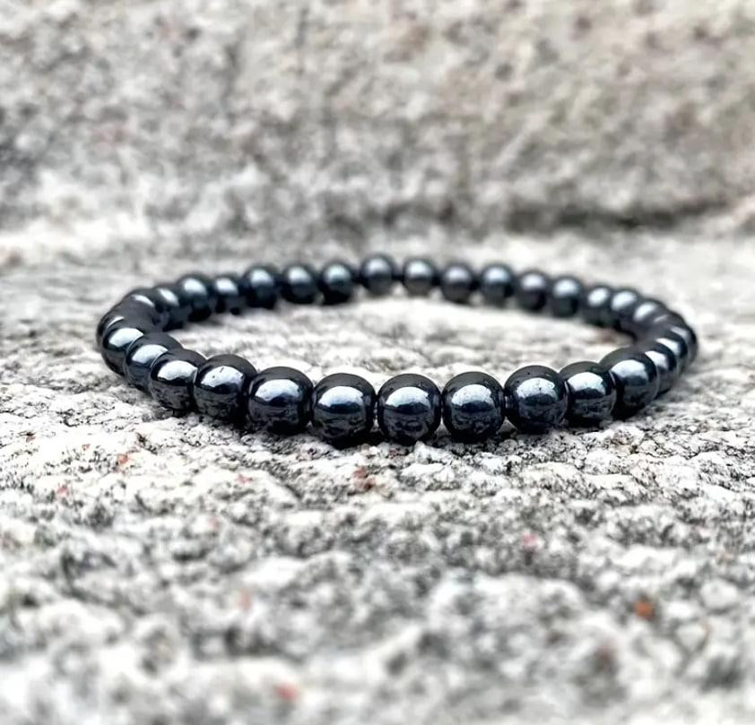 Гематитовий браслет 8 мм на резинці 19 см. Київ - фото 4