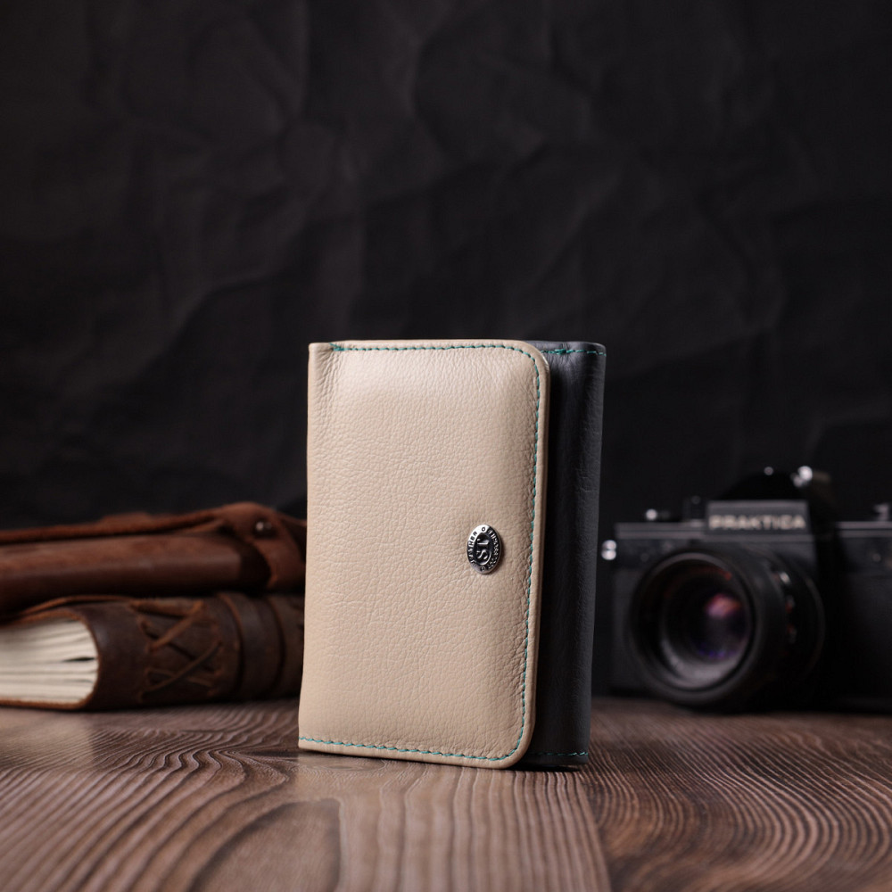 Стильный кошелек для девушек из натуральной кожи Разноцветный (ST Leather) Киев - изображение 2