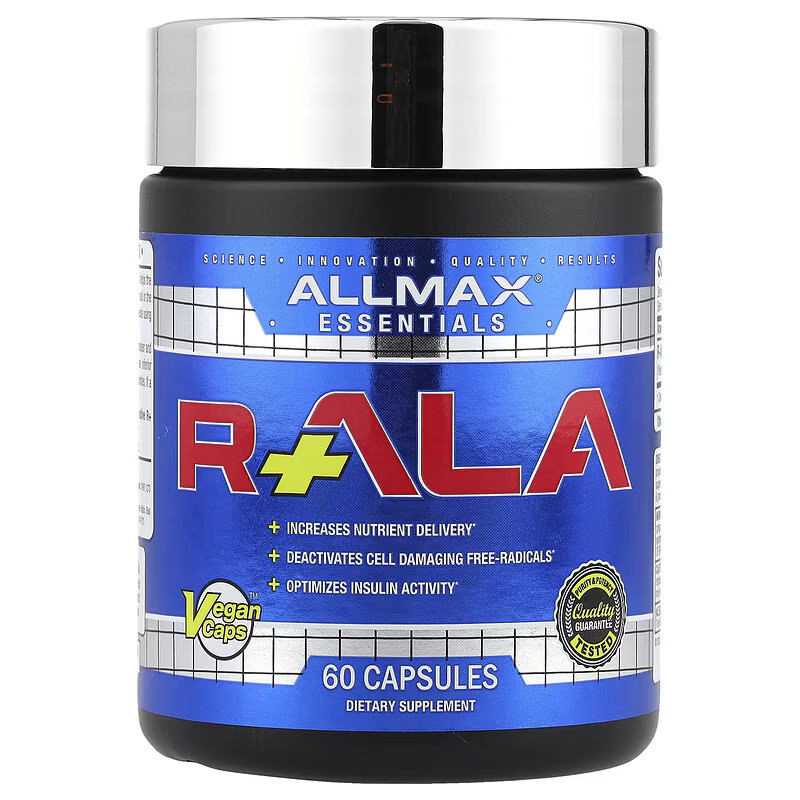 Альфа-ліпоєва кислота AllMax R+ALA 60 капсул Луцьк - фото 1