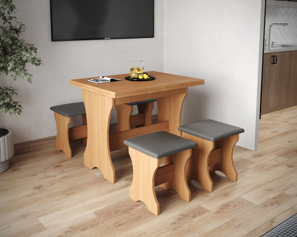 Комплект из 2 табуреток для кухонного уголка ДСП Мебель Сервис Ольха Львов - изображение 2