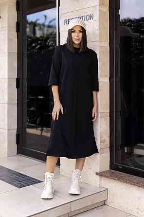 Трикотажное платье свободного кроя Berry 50-52, Черный Киев