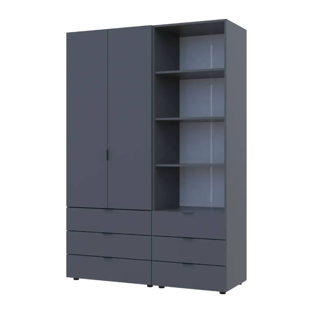 Шафа для одягу Doros Гелар Графіт 2ДСП з пеналом 137.5х49.5х203.4 (DRS-011912) Львів - фото 2