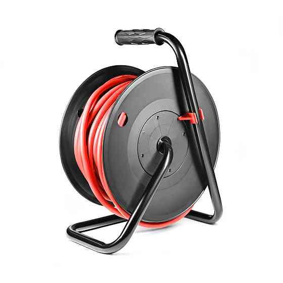 Подовжувач на котушці Stark CRP 2525-P (242000002) 4 розетки, 25 м, чорно-червоний ( 18933 ) Харків