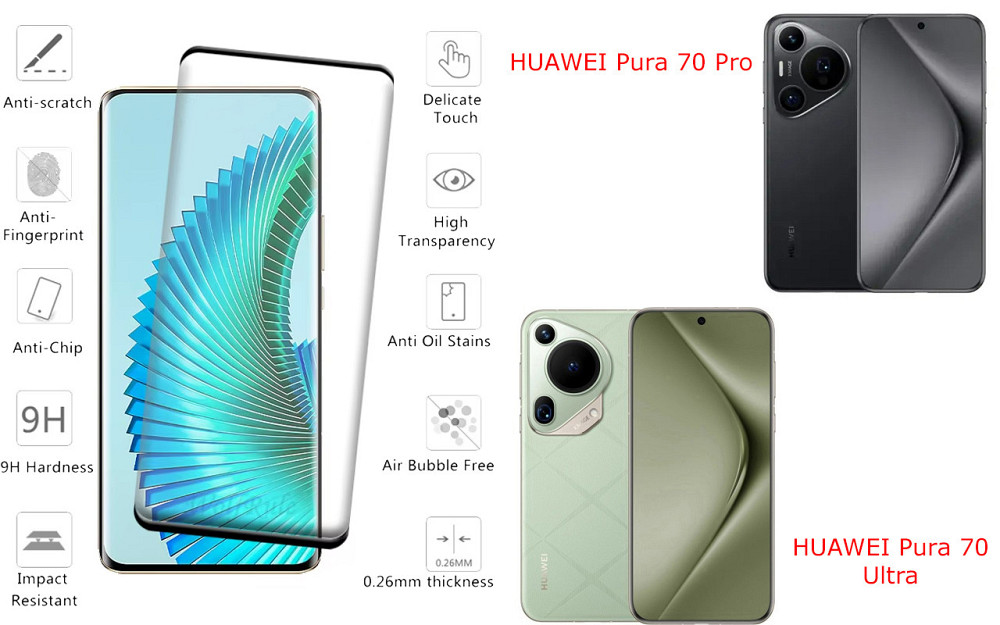 Защитное стекло HyperGlass Pro для HUAWEI Pura 70 Pro, Pura 70 Ultra – максимальная чувствительность и защита Киев - изображение 2