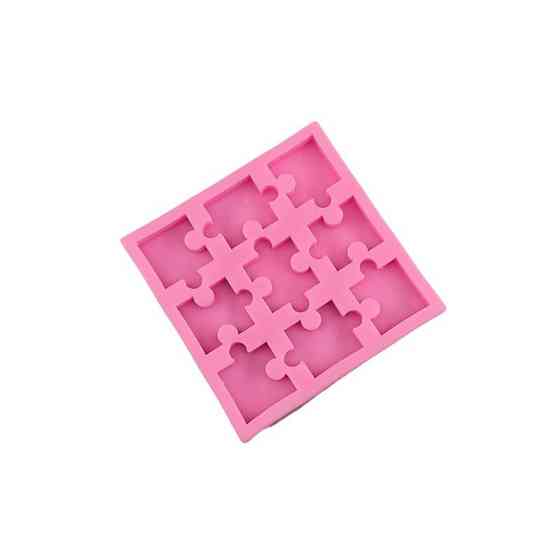 Молд силиконовый Пазлы 12 на 12 см розовый Киев