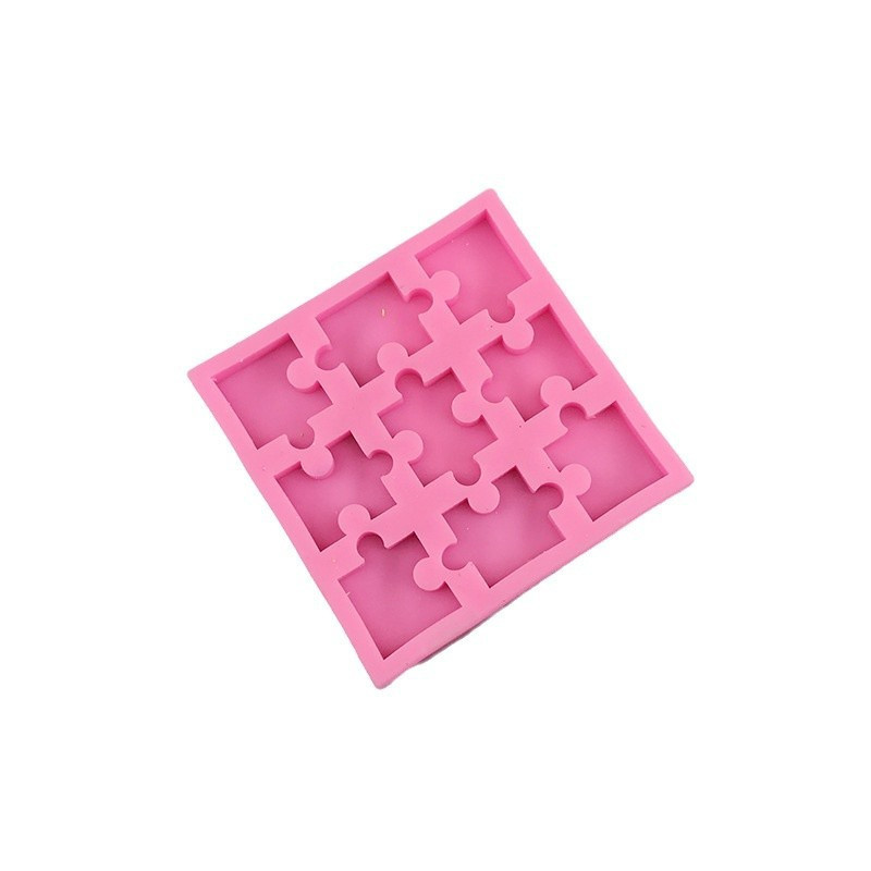 Молд силиконовый Пазлы 12 на 12 см розовый Киев - изображение 4