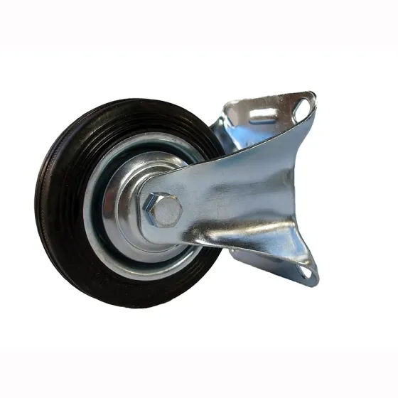 Колесо 100 мм лите гумове з неповоротним кронштейном – промислове колесо для візків та обладнання Харків