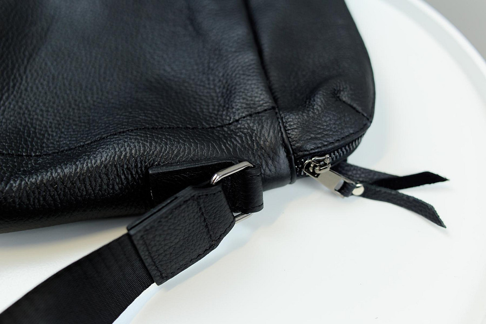 Сумка-мессенджер из натуральной кожи, сумка через плечо мужская SKILL Tablet (Черная) Сумы - изображение 8