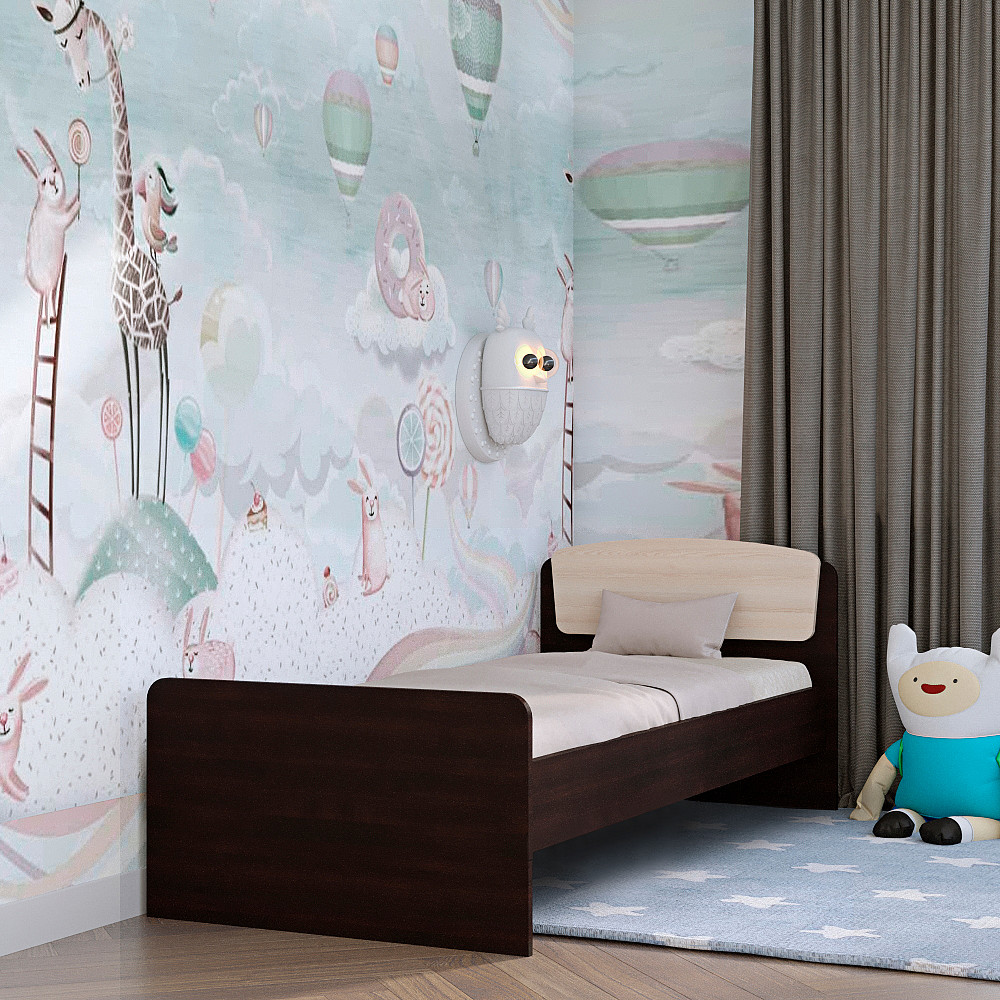 Односпальне ліжко Еверест Асторія-2 80х190 см венге/дуб молочний (DTM-2105) Львів - фото 1