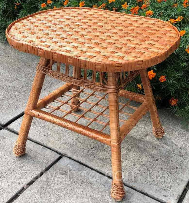 Овальний плетений стіл Київ - фото 2