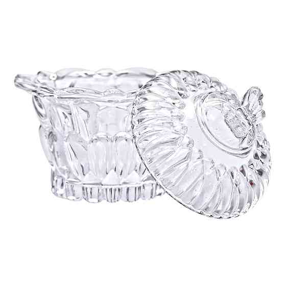 Yiwu Цукерниця скляна Ø9 см цукерниця кругла з кришкою прозора HP-4-114 Коломыя