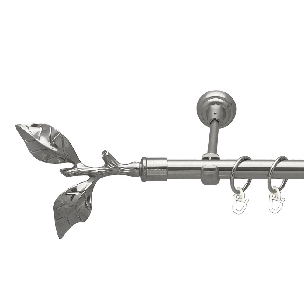 Карниз Orvit Листок Троянди металевий однорядний відкритий Нержавіюча Сталь 19 мм 160 см (00-00015962) Львів - фото 1