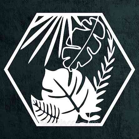 Декоративное настенное Панно «Растения» Декор на стену 70*70 см, Белый Киев