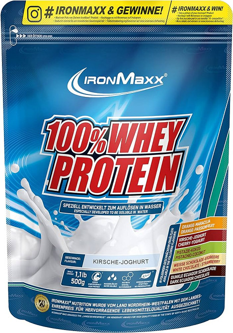 Протеїн Ironmaxx 100% Whey Protein 500 g (Cherry-Yoghurt) Луцьк - фото 1
