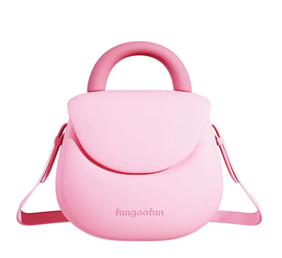 Сумочка силиконовая клатч женский на ремешке с ручками водонепроницаемая сумка Fungoofun на молнии, розовая Каменец-Подольский