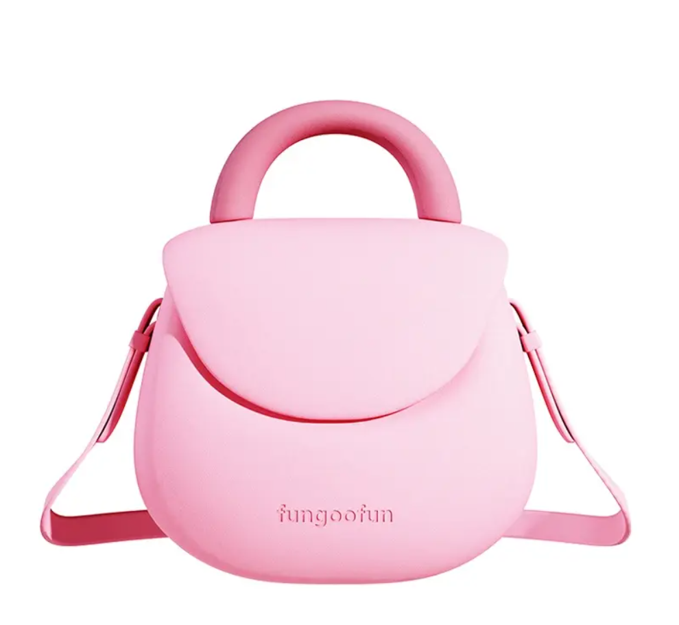 Сумочка силиконовая клатч женский на ремешке с ручками водонепроницаемая сумка Fungoofun на молнии, розовая Каменец-Подольский - изображение 2