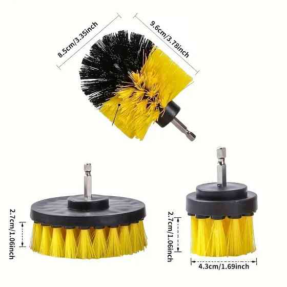 Набор из 3-х щеток для шуруповерта с удлиненной щеткой, Многоразовые, многоцелевые насадки для уборки кухни и Каменец-Подольский