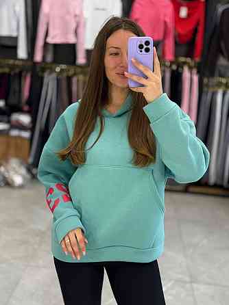 Женская стильная комфортная теплая худая турецкая трехнить на флисе Мятный, 46/48 Одесса