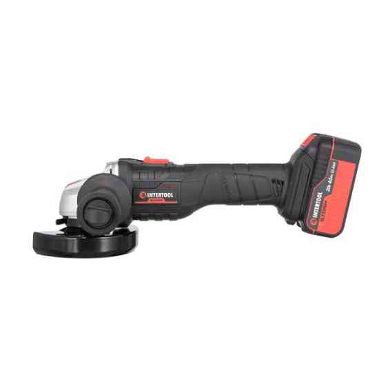 Шліфмашина акумуляторна INTERTOOL WT-0366, безщіткова 20 В, 125 мм, 10000 об/хв, Li-ion - із системою плавного пуску Львів