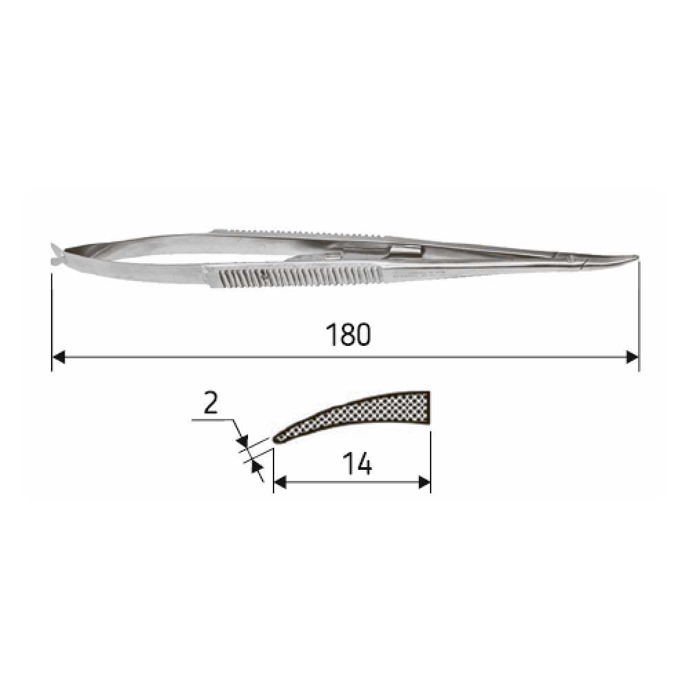 Голкотримач Castroviejo 18 см зігнутий J-24-287 Дніпро - фото 2