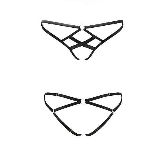 Трусики из стреп Passion Exclusive NICKY THONG XXL/XXXL, black Sex Aura Киев