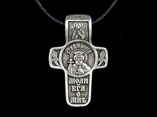 Ікона натільна чоловіча посріблений Юрій Київ - фото 1