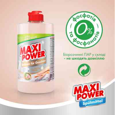 Средство для ручного мытья посуды Maxi Power Миндаль 500 мл (4823098412120) Винница