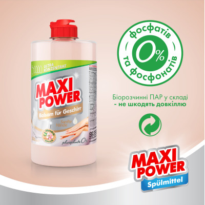 Средство для ручного мытья посуды Maxi Power Миндаль 500 мл (4823098412120) Винница - изображение 6