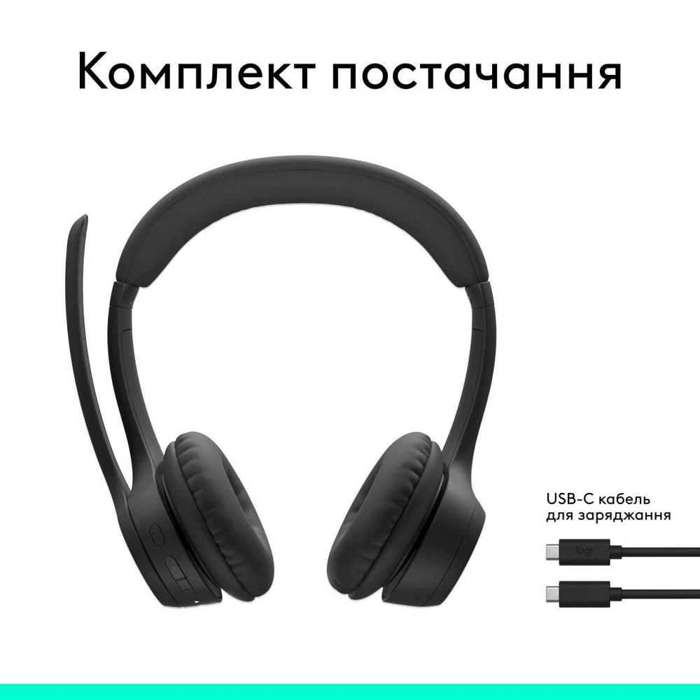Bluetooth-гарнітура Logitech Zone 300 Wireless Black (981-001407) Чорний Харьков - изображение 10