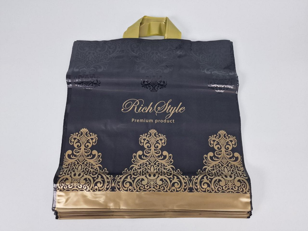 Пакет із петльовою ручкою 40*40 Преміум чорний (25 шт.) Харків - фото 1