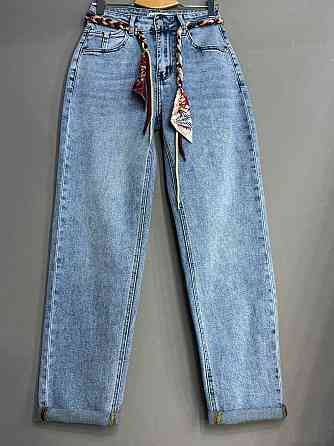 Джинси жіночі Dragon 8321 MOM jeans з поясом стрейчеві блакитні, блакитний, 33, 33, 92 см, 117 см Київ
