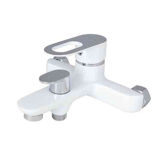 Змішувач для ванни з душовим гарнітуром Lidz Latwa 006 білий/хром Київ