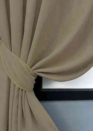 Комплект коротких штор VR-Textil Мікровелюр Petek YL № 1804ш Капучино 130х170 см 2 шт (35-0386) Київ