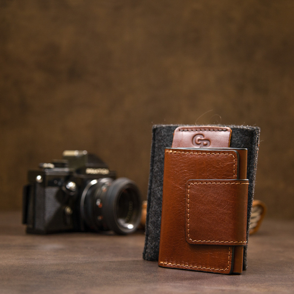 Шкіряна візитниця Коричневий (GRANDE PELLE) Київ - фото 4