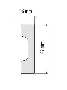 Плинтус под покраску из дюрополимера Элегант LPC - 27 (2м.п.) 57х16мм Днепр
