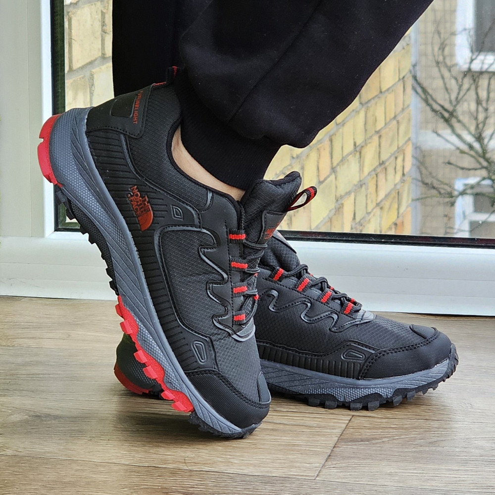 Мужские Кроссовки The North Face Черные с Красным Норт Фейс (размеры: 40,41,42,44) ВидеоОбзор Днепр - изображение 6
