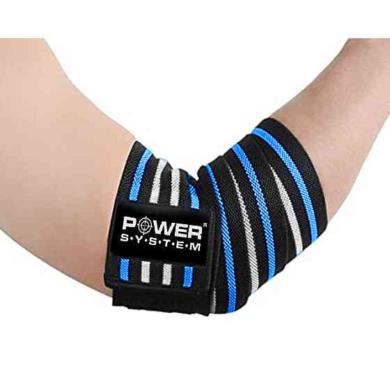 Бинти на лікоть Power System PS-3600 Elbow Wraps Blue/Black (пара) Луцьк