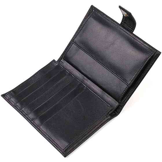 Классическое вертикальное мужское портмоне среднего размера из натуральной гладкой кожи CANPELLINI 21857 Киев