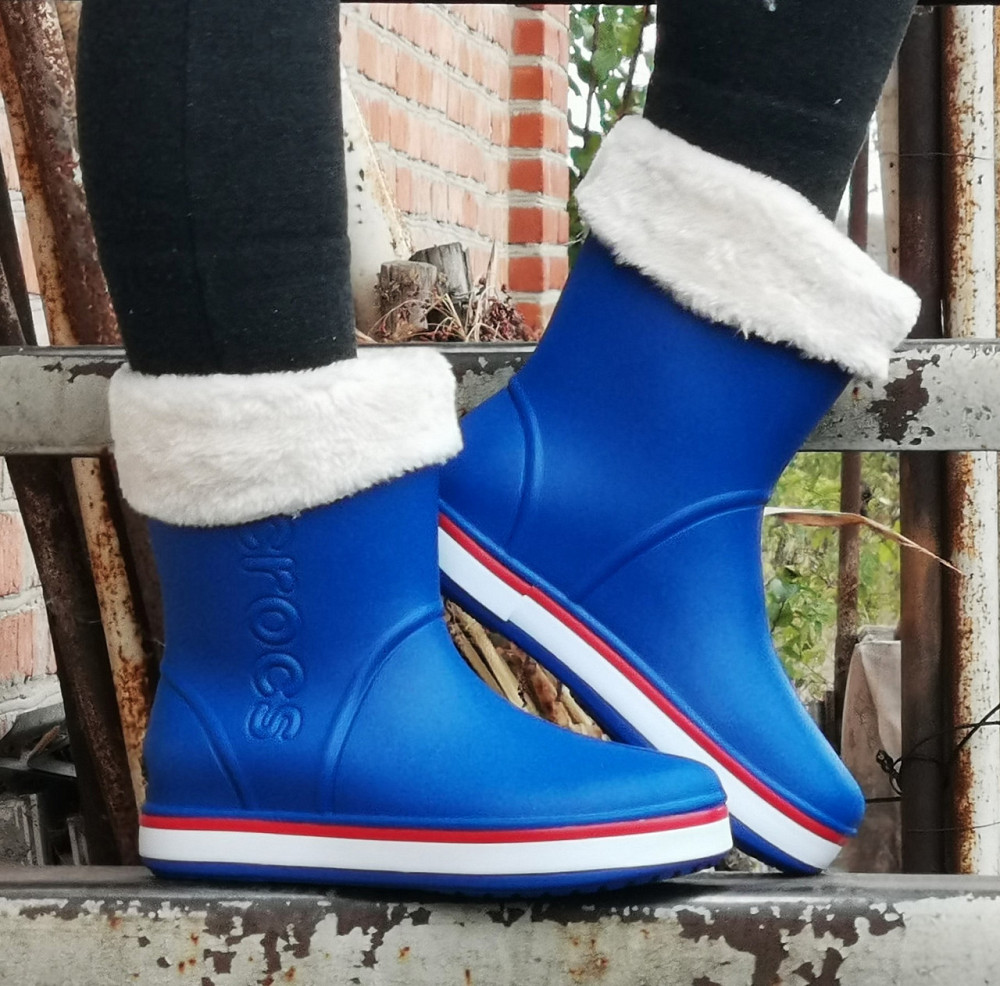 Жіночі Гумові Напівчоботи CROCS Сині Чоботи Крокси Теплі Зимові (розміри: 36,37,38,39,40,41) - 16 Дніпро - фото 8