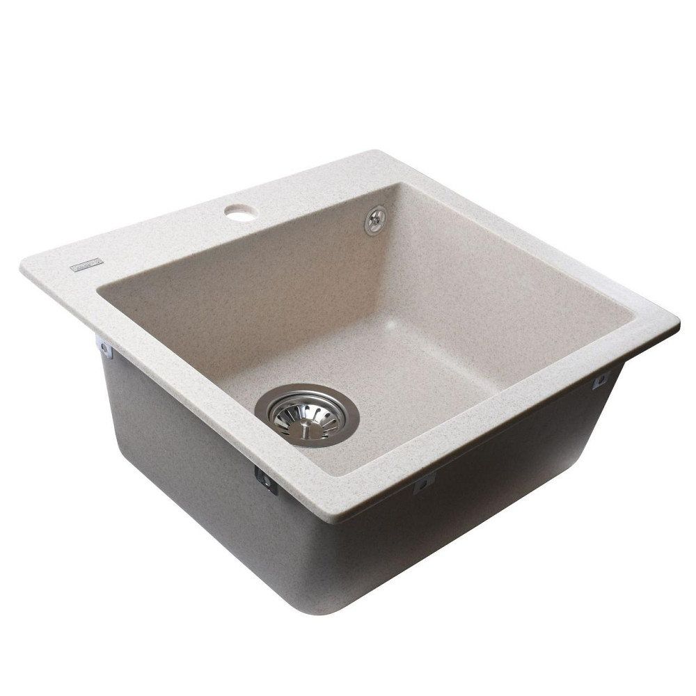 Гранитная мойка Globus Lux AOSTA песчаный 490x455мм-А0004 (000023574) Киев - изображение 3